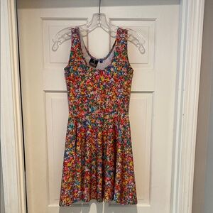 Multicolored Sleeveless Scoop Neck Sprinkles Sundress